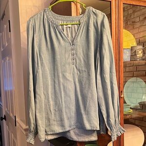 Sonoma Light Blue Blouse with Button Detail